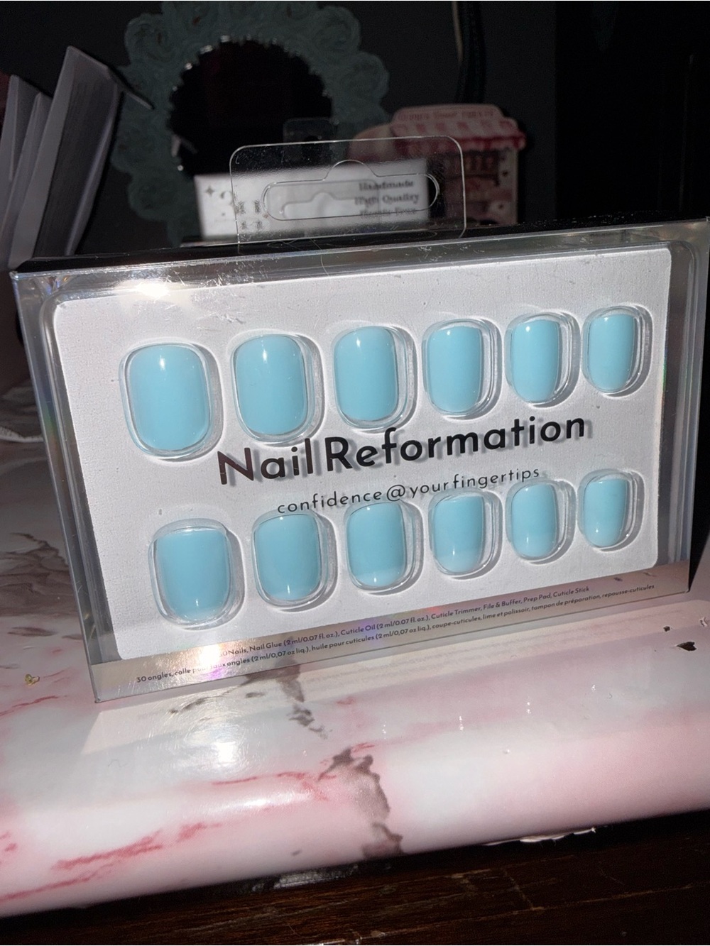 Nail Reformation Short Square Press-On Nails in Baby Blue